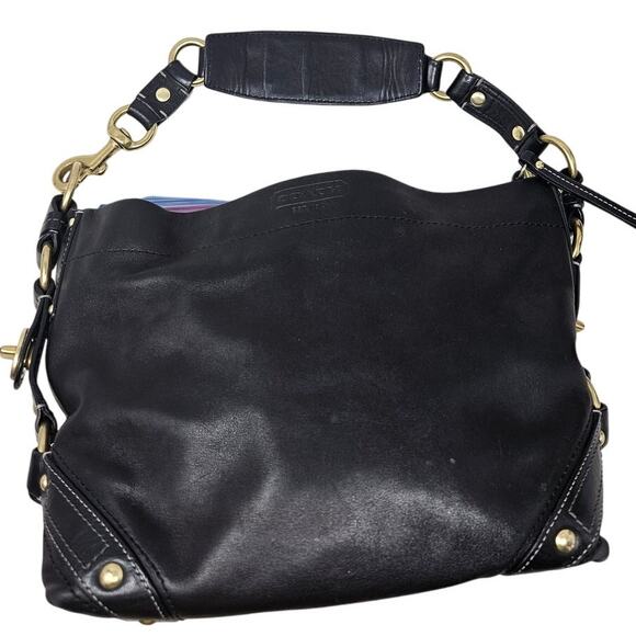 Vintage Y2K COACH Carly Leather Shoulder Bag 10615 Hobo Boho Western Goth - Picture 1 of 10